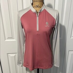 Levelwear Pink & Gray Quarter Zip Pullover